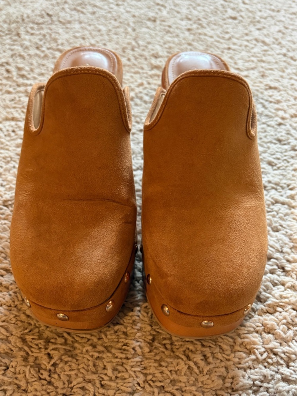 Qupid Tan Suede Clog Mules